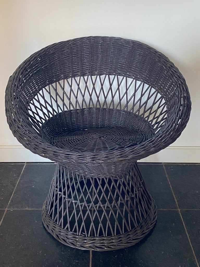vintage rotan stoel, kuipstoel, Ophalen, Vintage, Riet of Rotan, Zo goed als nieuw