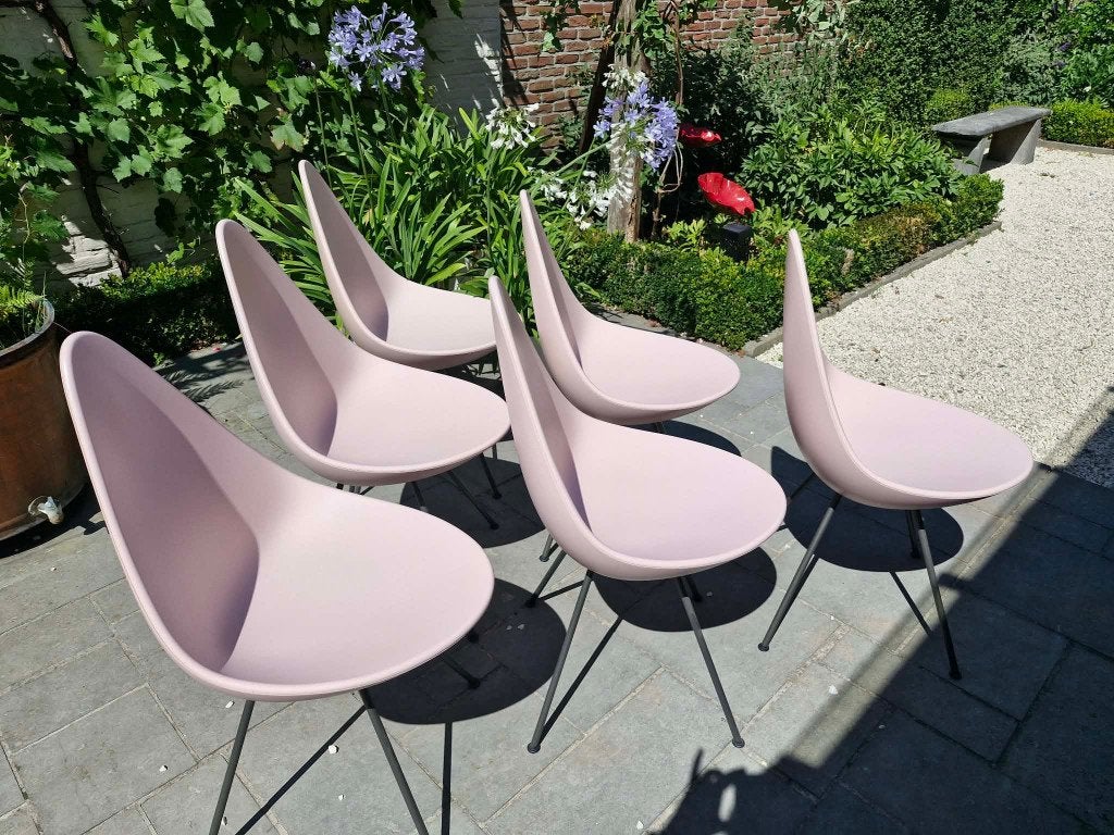 The Drop chair van Fritz Hansen - 6 stuks, Ophalen, Kunststof, Overige kleuren, Zo goed als nieuw
