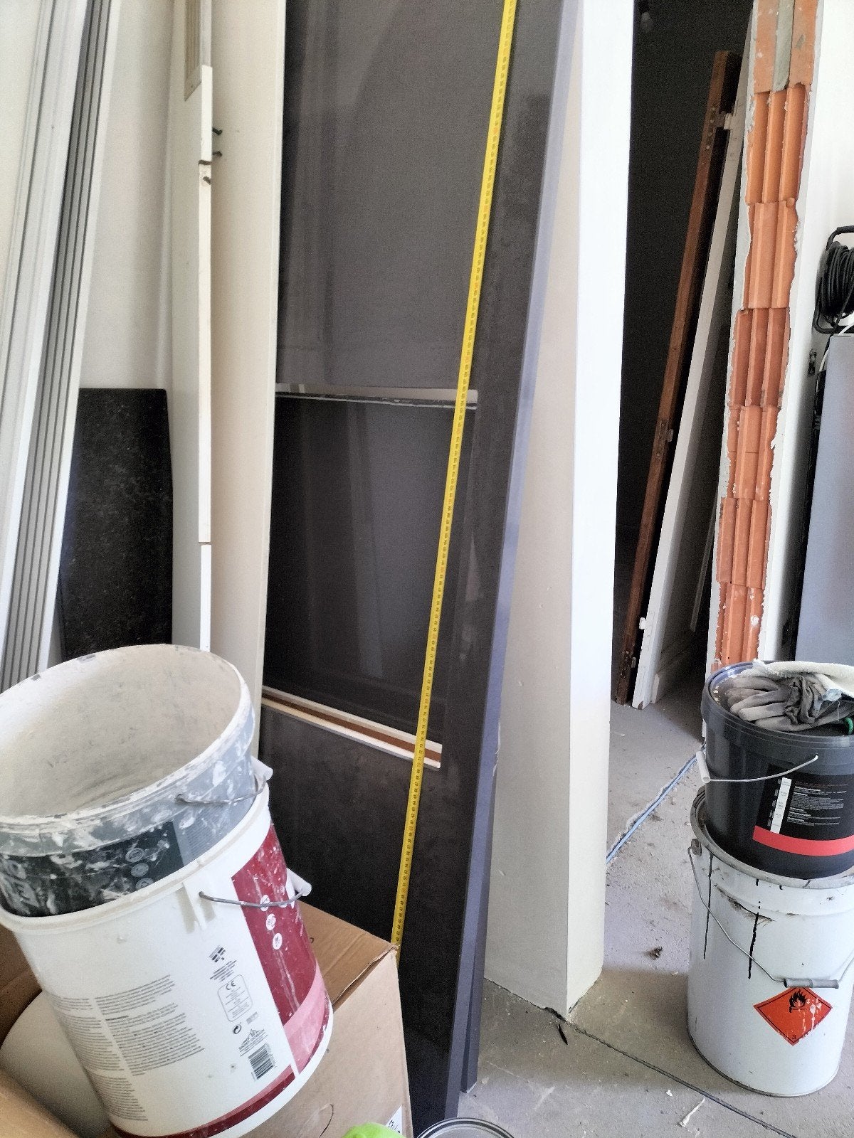 Grijs keukenblad, inductie kookplaat en dampkap, Bricolage & Construction, Enlèvement