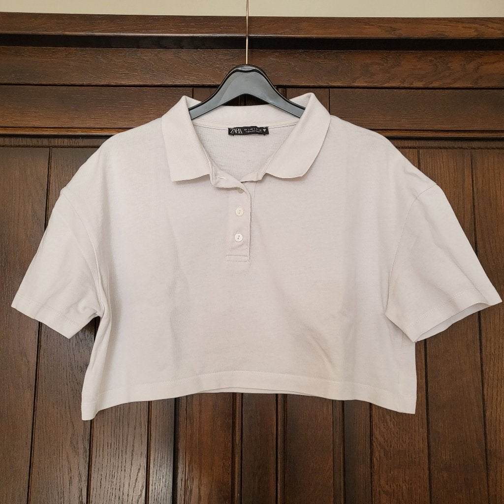 Polo Zara, maat S, Kleding | Dames, Ophalen of Verzenden, Gedragen, Maat 36 (S), Wit