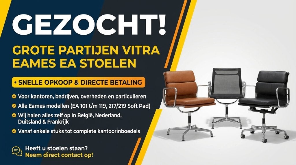 Wij kopen Vitra .03 & Eames EA stoelen – ook grote partijen, Huis en Inrichting, Gebruikt, Overige kleuren, Ophalen of Verzenden