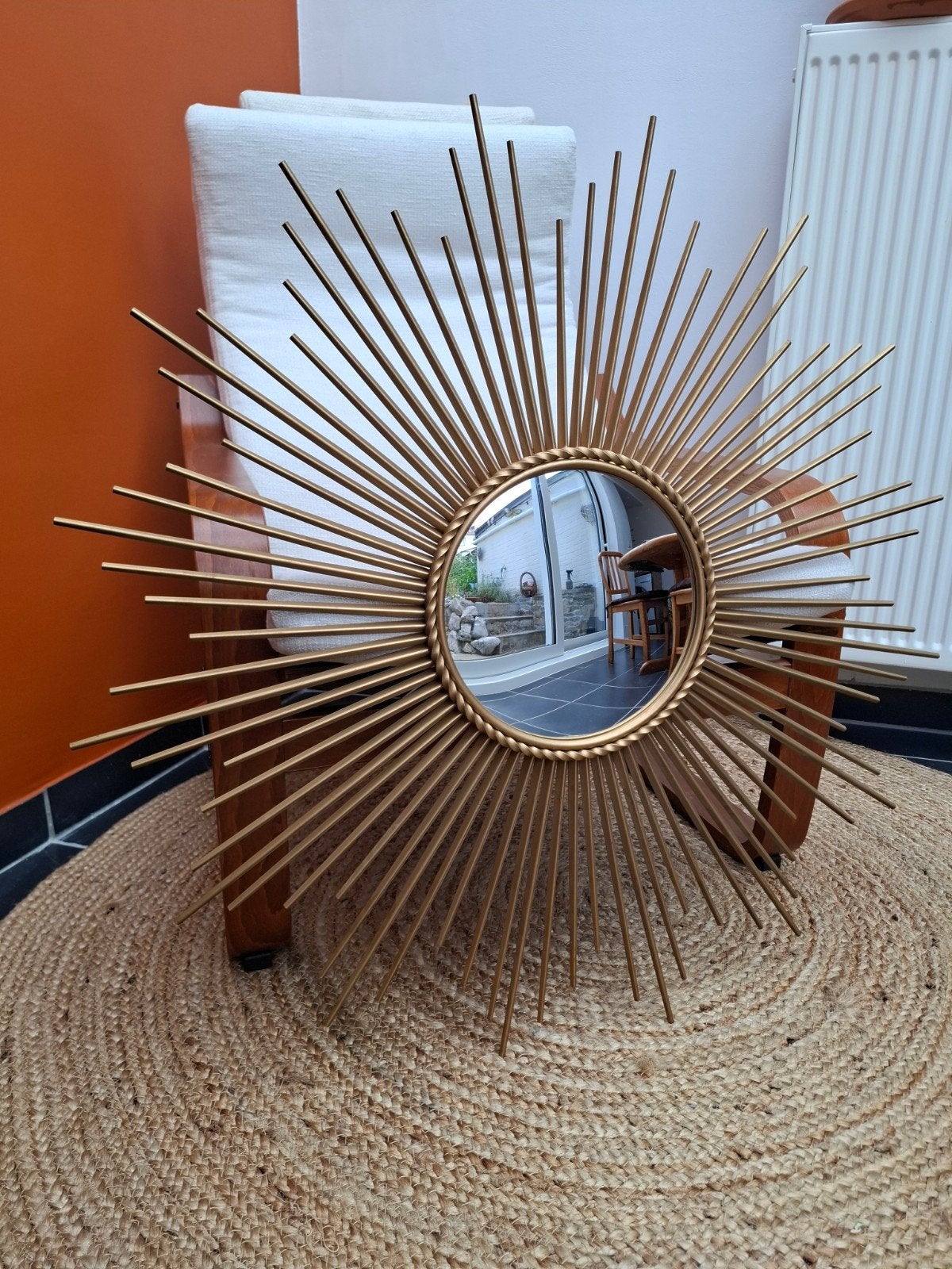 1960- miroir soleil Chaty vallauris signé XL 83cm, Antiquités & Art, Enlèvement