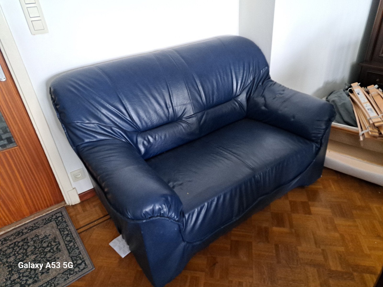 sofa, Ophalen, Gebruikt, Leer