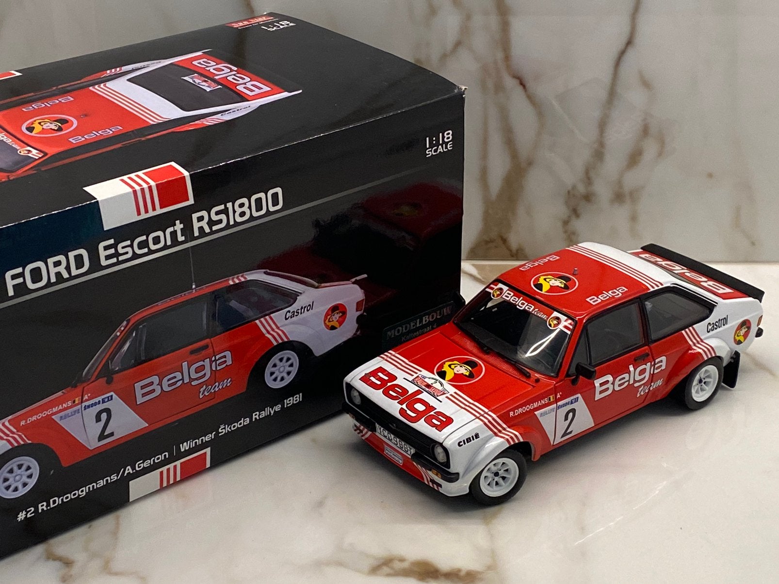 Sun Star Ford Escort Belga RS1800 #2 - 1:18, Enlèvement ou Envoi, Utilisé, Voiture, Sun Star
