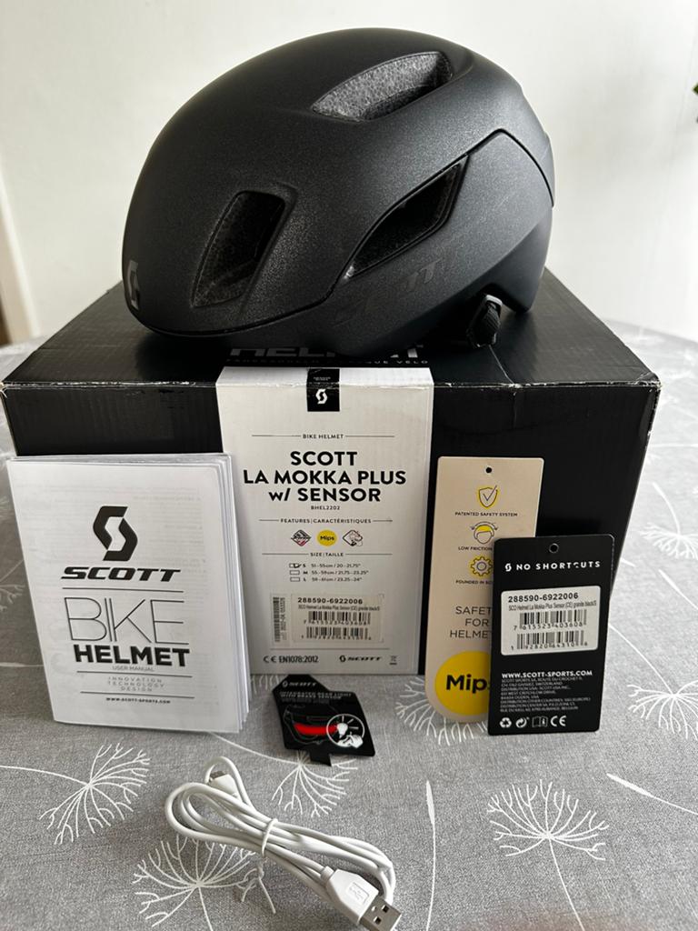 Fietshelm Scott La Mokka Plus Sensor, Fietsen en Brommers, Ophalen, Zo goed als nieuw, S