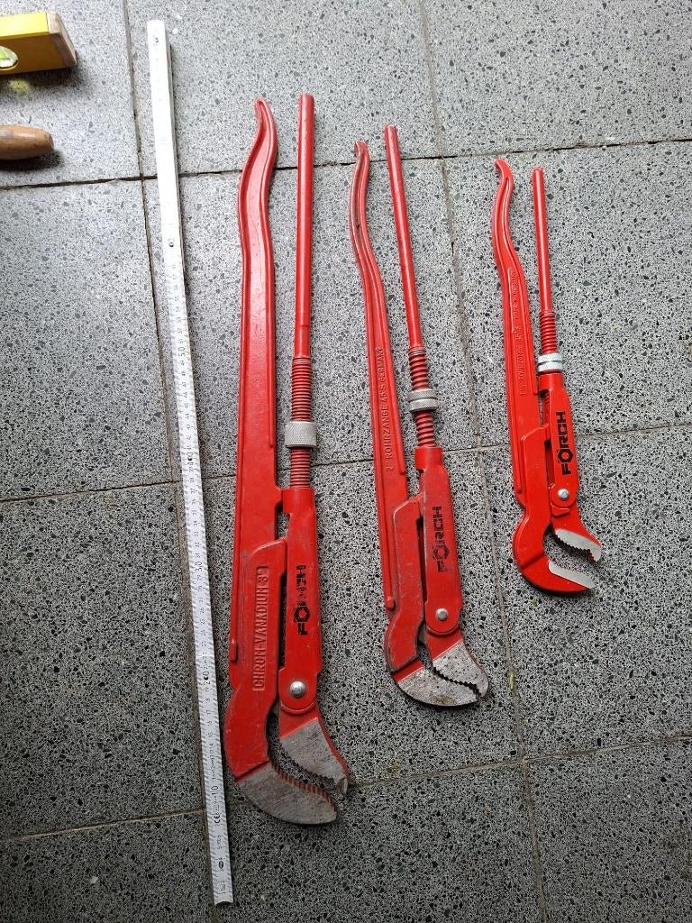 Set van 3 Professionele Förch Zweedse Pijptangen, Doe-het-zelf en Bouw, Gereedschap | Handgereedschap, Ophalen, Zo goed als nieuw