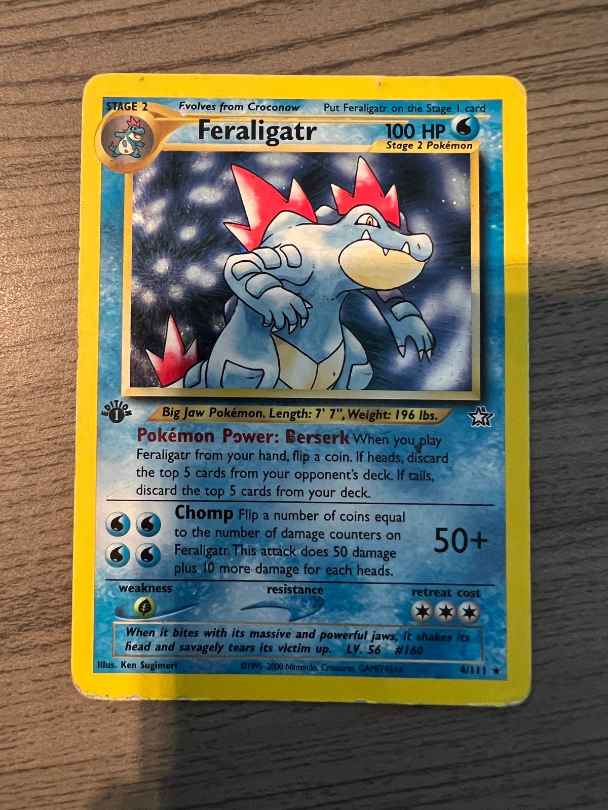 Pokémon kaart Feraligatr 4/111 1st edition, Enlèvement ou Envoi, Utilisé