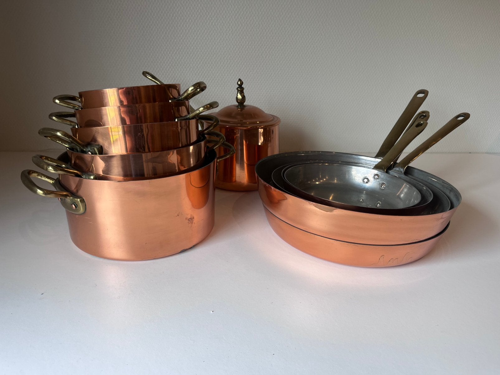 Set koperen potten & pannen, Ophalen, Zo goed als nieuw, Koper