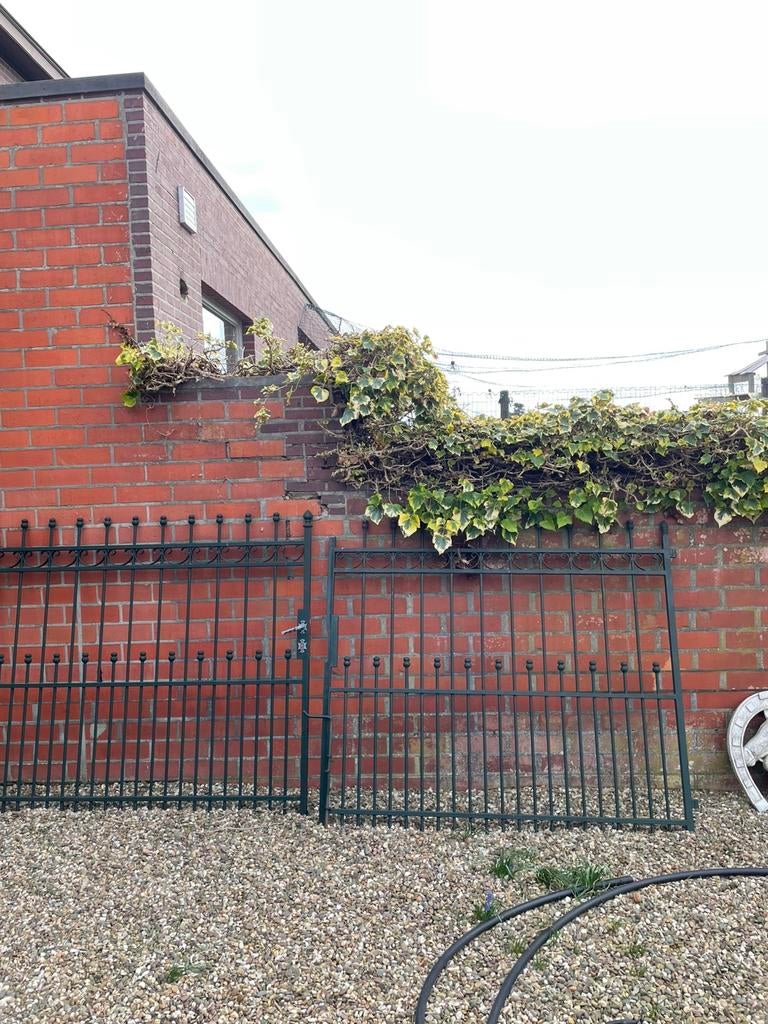 Metalen poort, Ophalen, Gebruikt, IJzer, Sierhekwerk