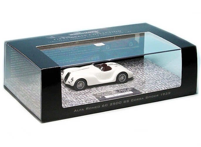 Minichamps Alfa Romeo 6C 2500 SS Corsa Spider wit 1:43, Hobby en Vrije tijd, Ophalen, Nieuw, Auto, MiniChamps
