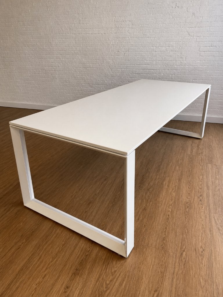 Grote witte bureautafel – 240 x 100 cm, Ophalen, Gebruikt, Meubel