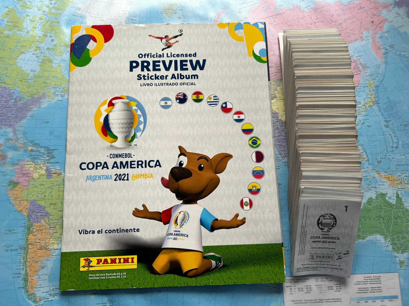 Aperçu de la Panini Copa America 21 (complet), Enlèvement ou Envoi, Comme neuf, Plusieurs autocollants