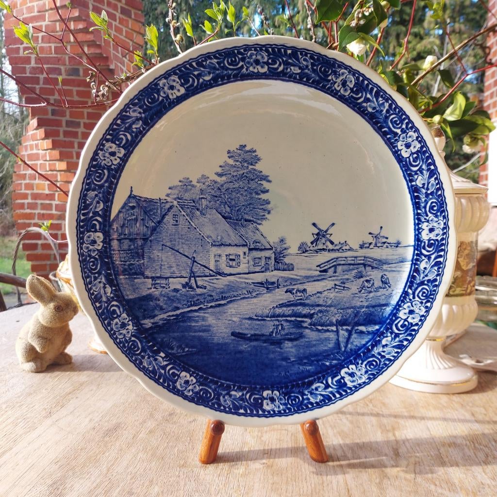 Delfts  groot bord/schaal/boch belgium, Antiquités & Art, Antiquités | Assiettes décoratives & Carrelages, Enlèvement ou Envoi