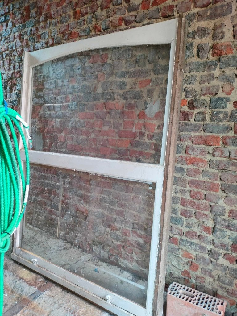 houten raam, Gebruikt, Raamkozijn, Inclusief glas, 75 tot 150 cm