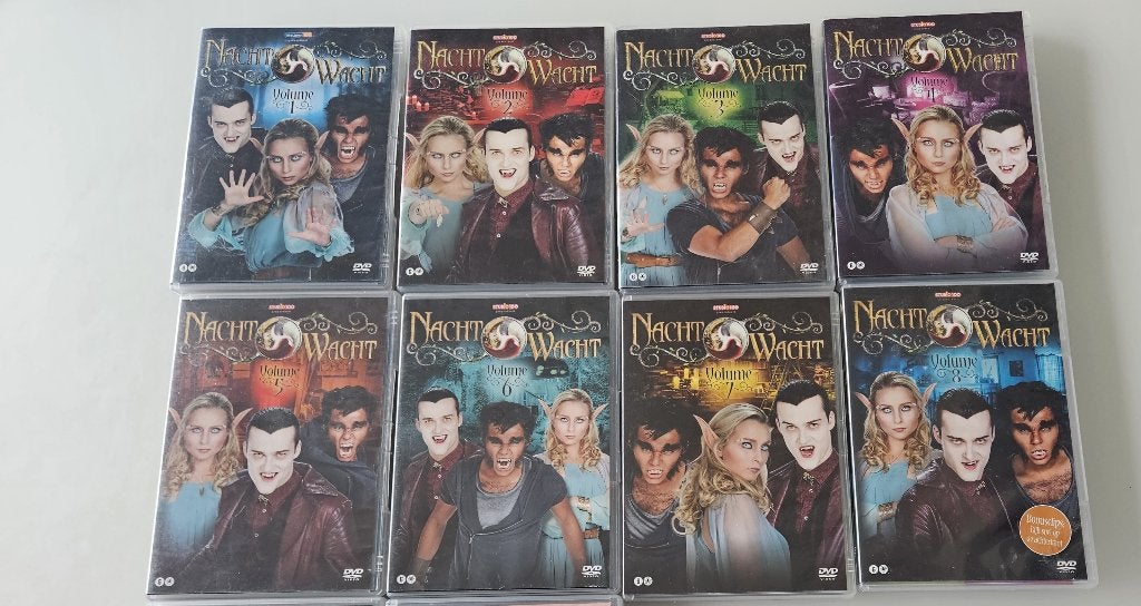 9 DVD 's Studio 100 : Nachtwacht 1 tem 8 + Duistere Hart, Ophalen of Verzenden