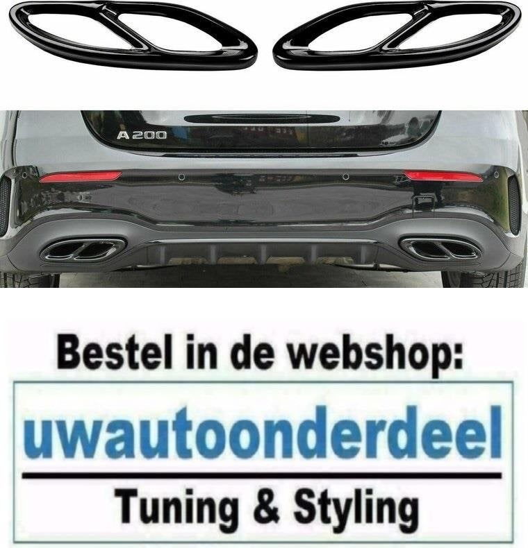 AMG Look Black uitlaat trim Dubbel Frame Voor A Klasse W176, Envoi