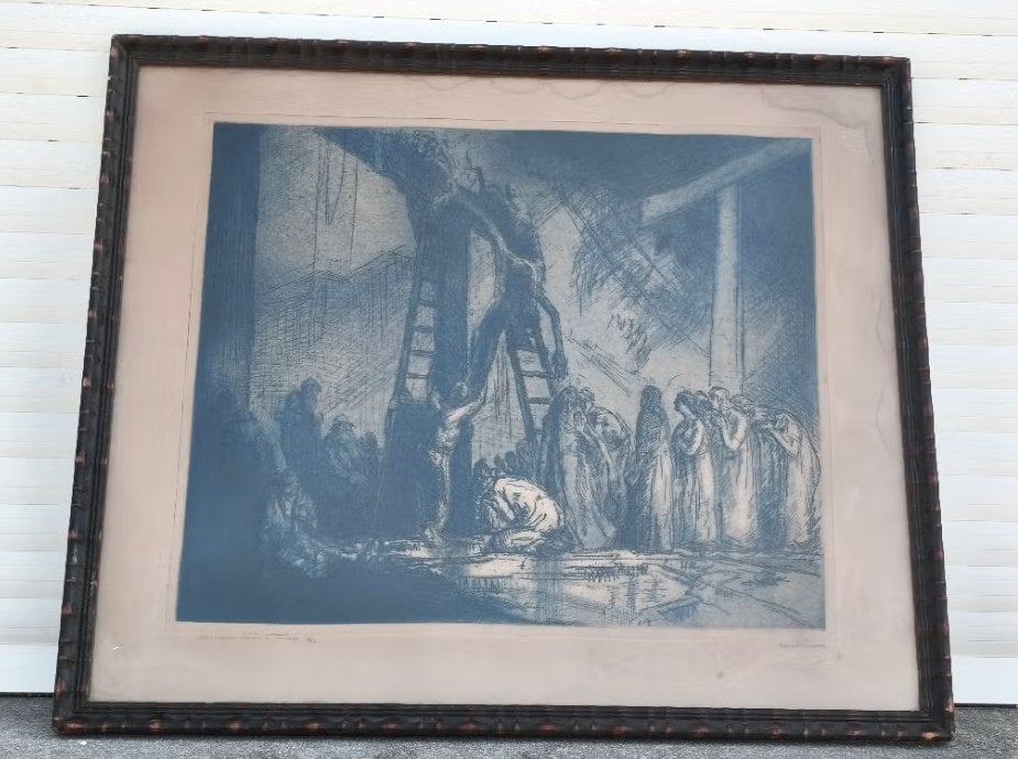 eau forte signe jean donnay, Antiquités & Art, Enlèvement ou Envoi, Gravure