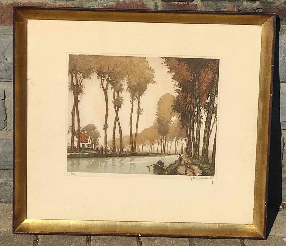 gravure canal signe roger hebbelinck, Enlèvement ou Envoi, Gravure
