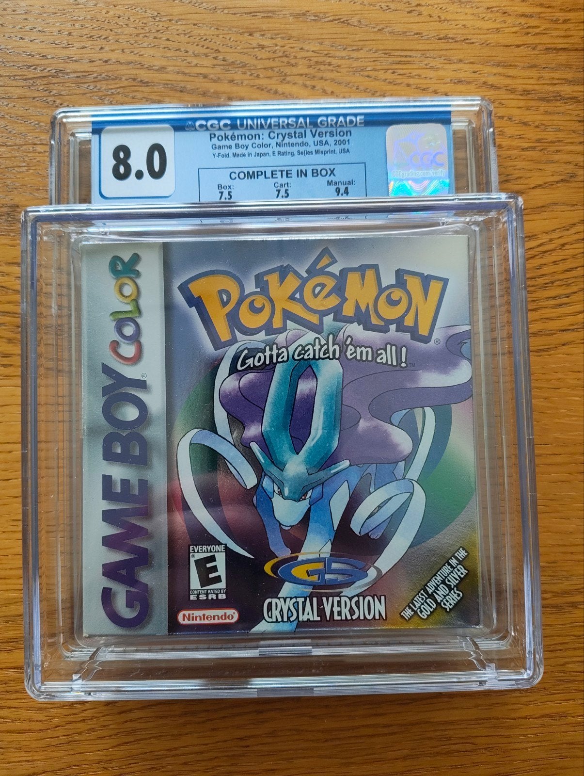 Pokémon Crystal Version USA CIB CGC 8.0 Series Misprint, Ophalen of Verzenden