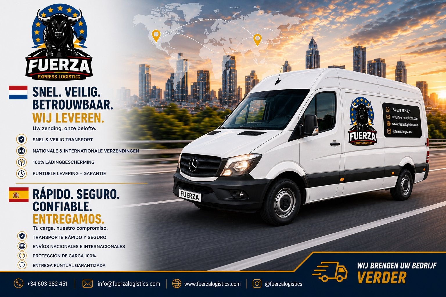 FUERZA EXPRESS LOGISTIC – TRANSPORT, Hobby en Vrije tijd, Modelbouw | Auto's en Voertuigen, Ophalen of Verzenden, Zo goed als nieuw