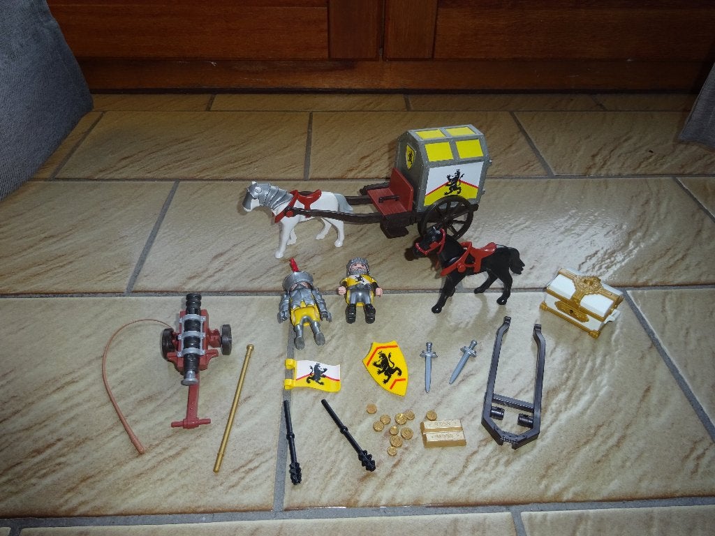 Chariot de chevaliers Playmobil, Enlèvement ou Envoi, Comme neuf, Kit complet, Véhicule
