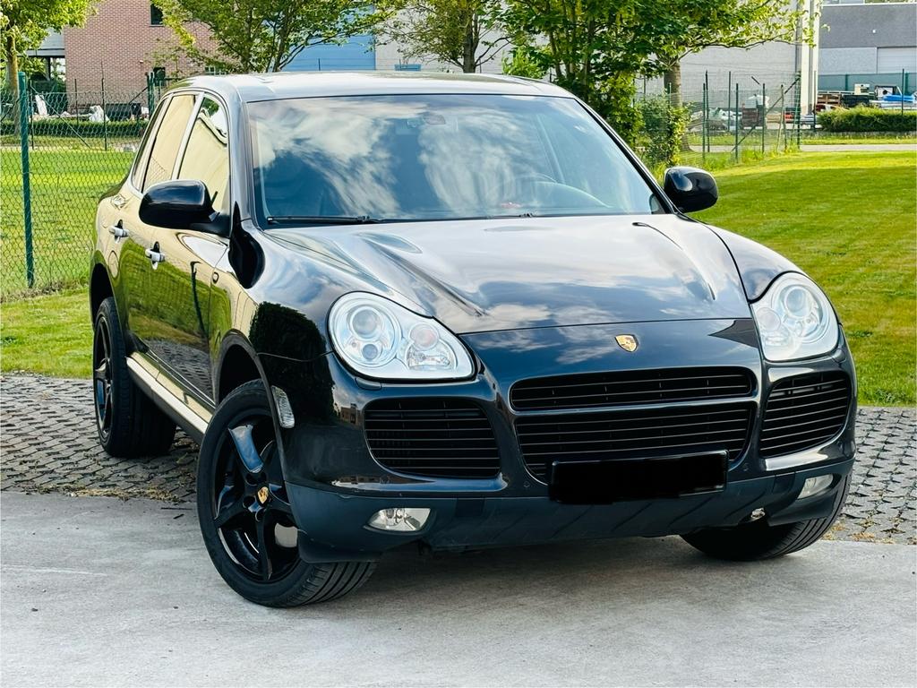 PORSCHE CAYENNE 4.5 TURBO 450PK LICHT VRACHT BLANK GEK, Auto's, Porsche, Cayenne, Zwart, Zwart, Leder