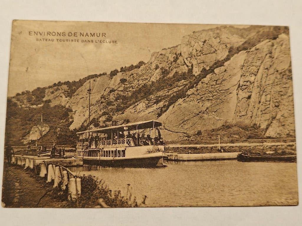 Postkaart omgeving Namur Namen bateau touriste dans l'écluse, Enlèvement ou Envoi, Avant 1920, Affranchie, Namur