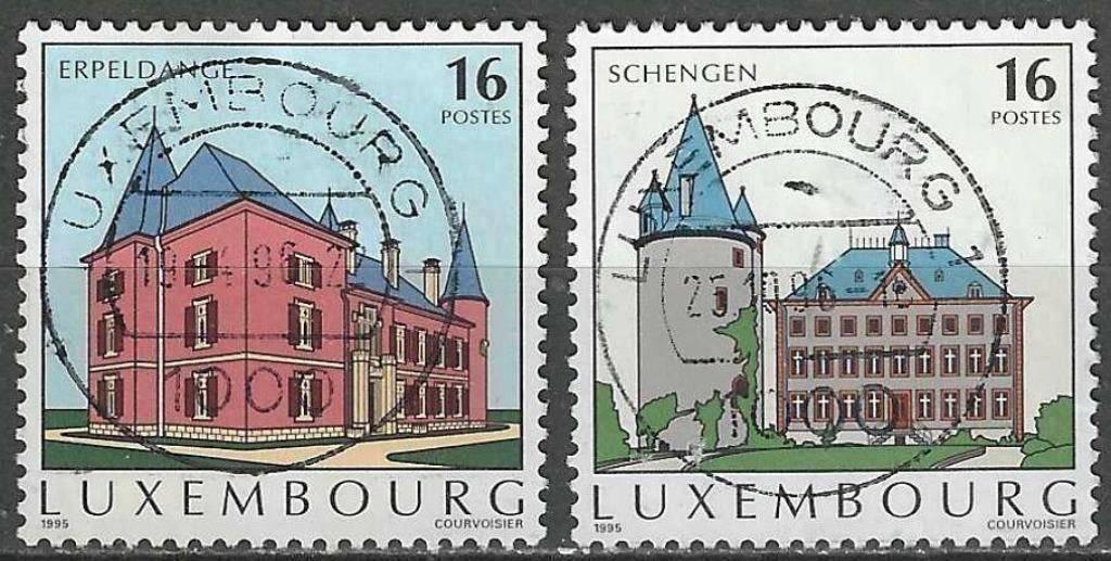 Luxemburg 1995 - Yvert 1325-1326 - Erpeldange-Schengen (ST), Postzegels en Munten, Postzegels | Europa | Overig, Gestempeld, Luxemburg