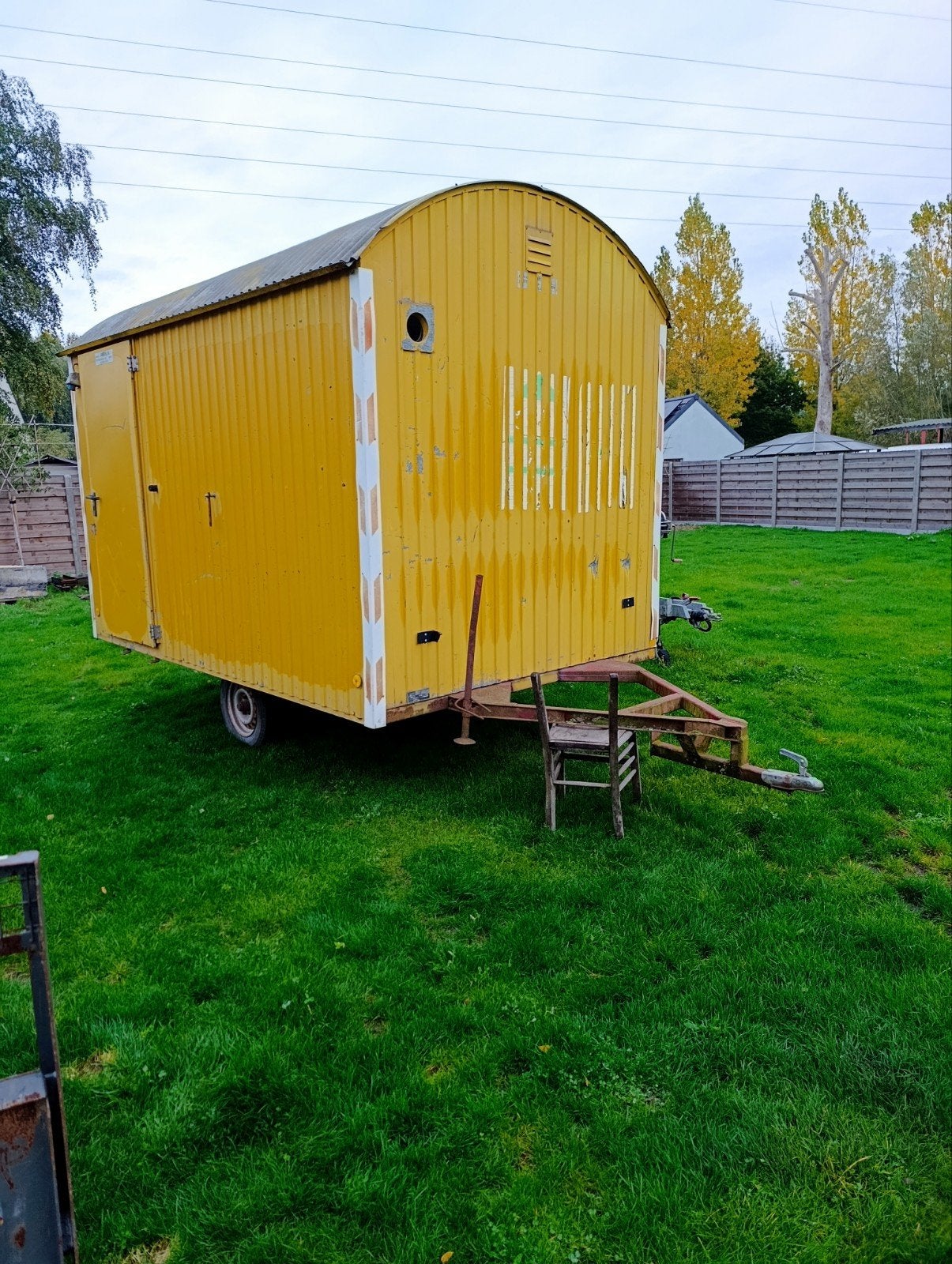 bouwkeet, schaftkeet, werfkeet met gewone trekhaak, Doe-het-zelf en Bouw, Ophalen, Gebruikt