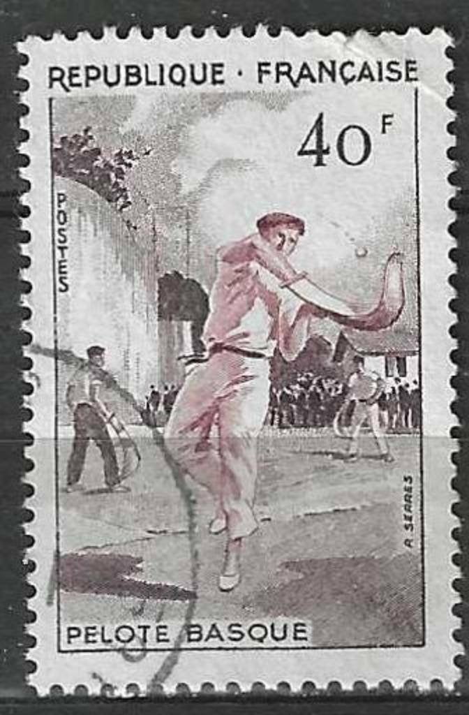 France 1956 - Yvert 1073 - Pelote basque - Pays Basque (ST), Envoi, Affranchi