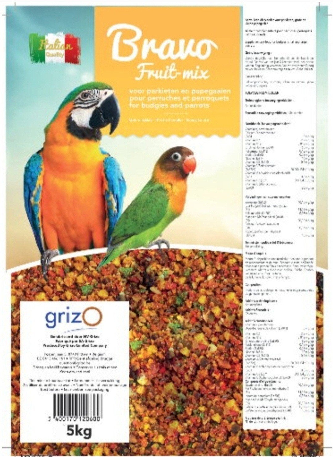 Mélange de fruits Bravo grossièrement 5 kg, Animaux & Accessoires, Enlèvement, Neuf, Manger et Boire