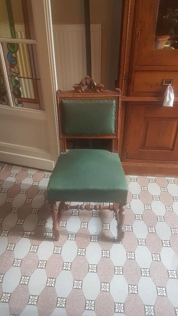 Antieke kasteelstoelen, leder, Ophalen