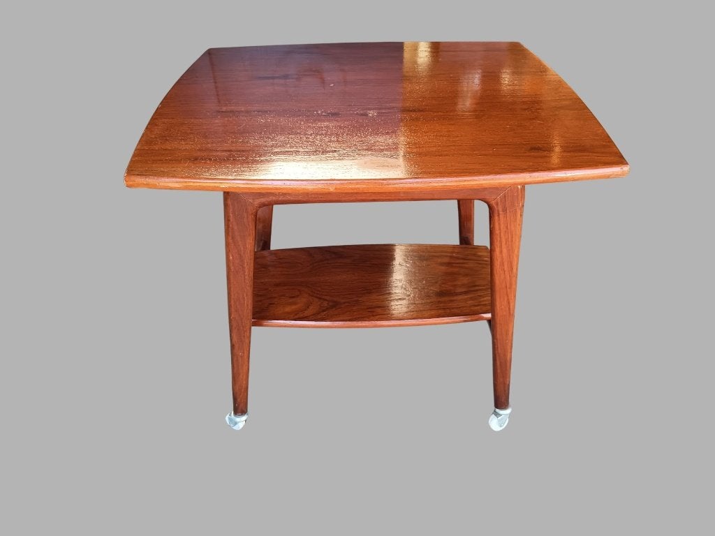 Teak bijzettafel Louis van Teeffelen (Wébé), Ophalen, Gebruikt, Mid century, Vierkant