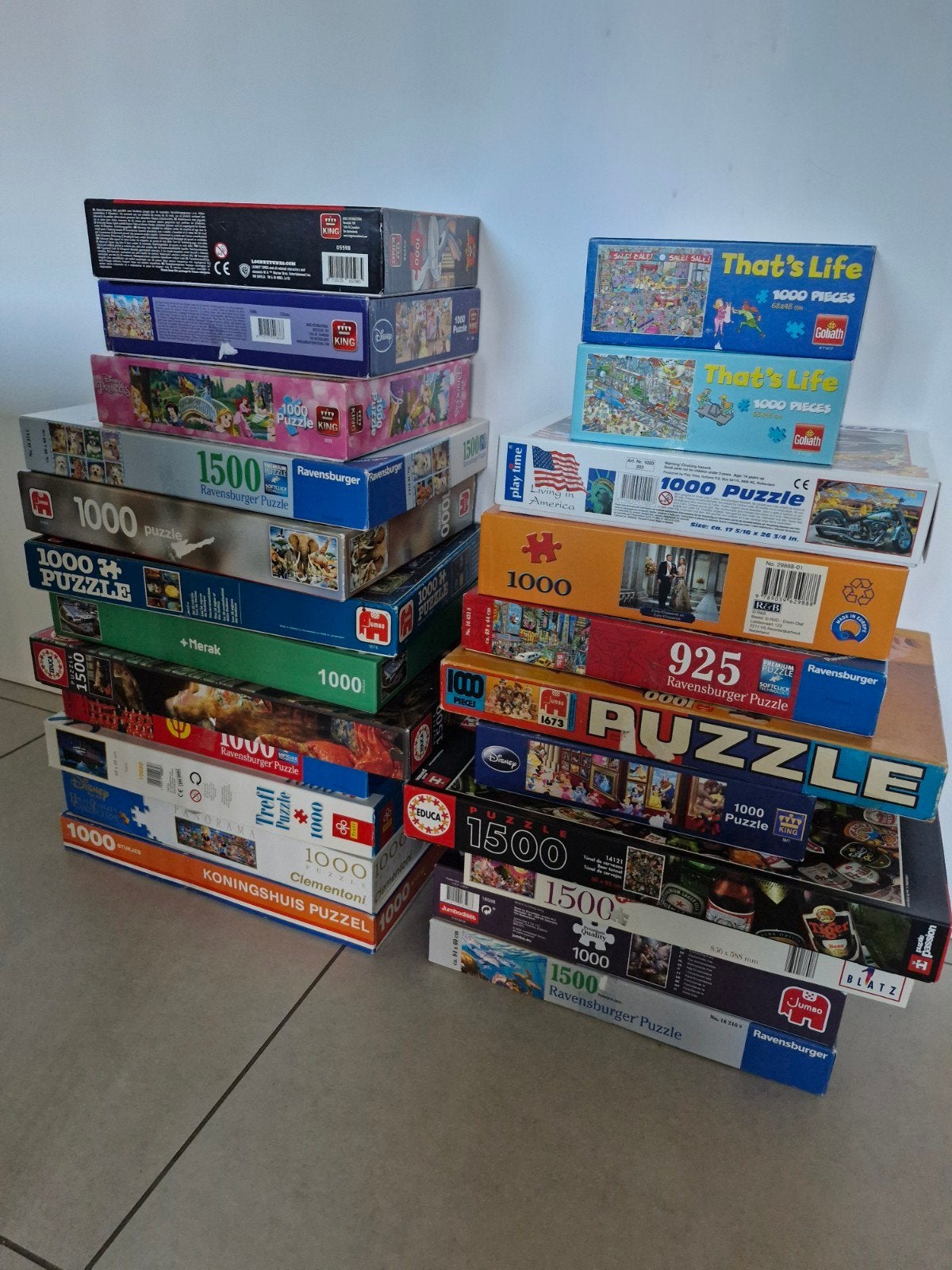 puzzels - allemaal voledig! - €3 voor 1000st & €5 voor 1500s, Enlèvement ou Envoi, 500 à 1500 pièces, Puzzle