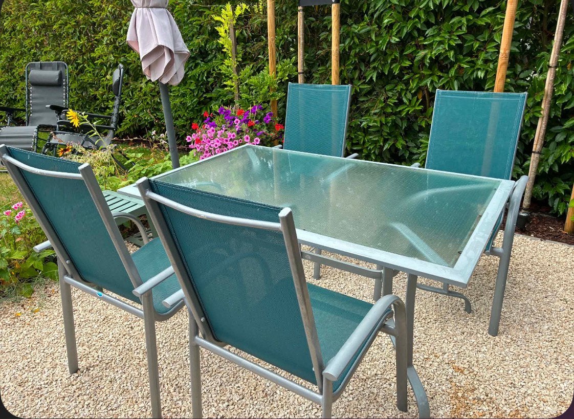 Set de jardin/table de jardin avec chaises, Jardin & Terrasse, Enlèvement, Utilisé, Aluminium, Salons de jardin