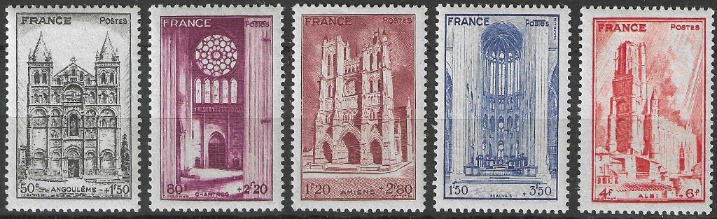Frankrijk 1944 - Yvert 663-667 - Kathedralen (PF), Postzegels en Munten, Postzegels | Europa | Frankrijk, Postfris, Verzenden