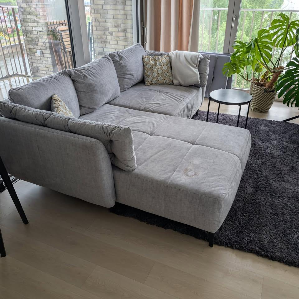 Zetel te koop, Maison & Meubles, Canapés | Salons, Comme neuf, Banc d'angle, Trois personnes, 75 à 100 cm, Tissus, Enlèvement
