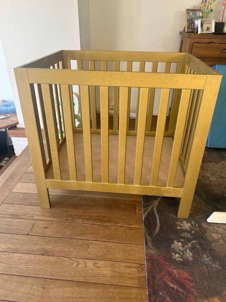 Baby box goud, Kinderen en Baby's, Babyparken, Ophalen, Zo goed als nieuw, Rechthoekig, In hoogte verstelbaar