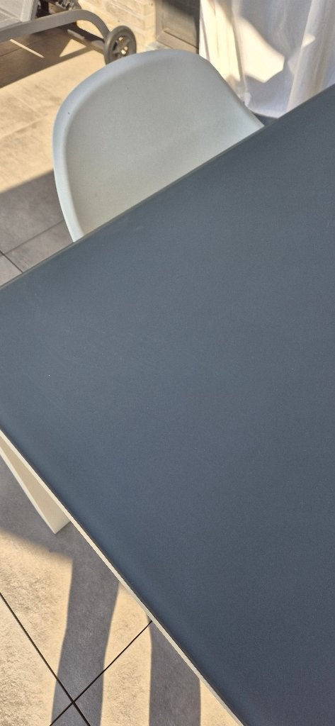 Terrastafel met 4 stoelen. Glazen blad, Ophalen, Nieuw, Rechthoekig, Kunststof