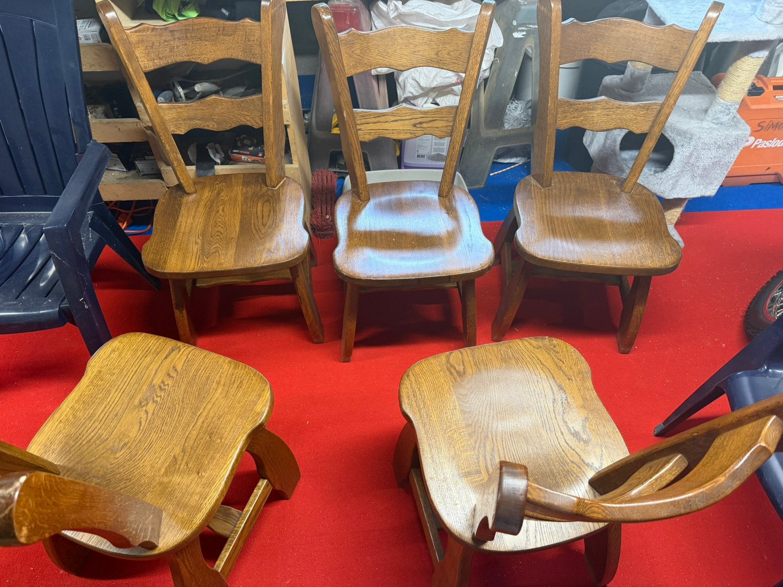5 chaises en chêne massif, Enlèvement