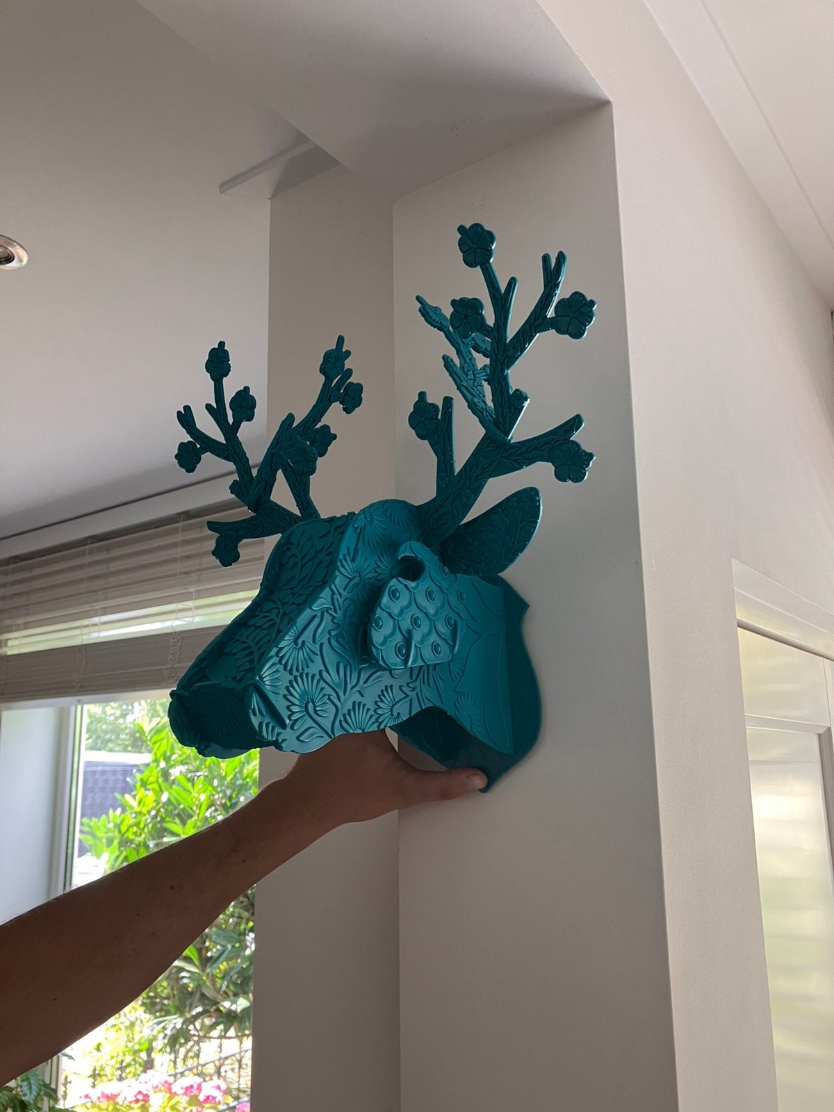 Miho hertenkop bloemen voor aan de muur, Ophalen of Verzenden, Zo goed als nieuw