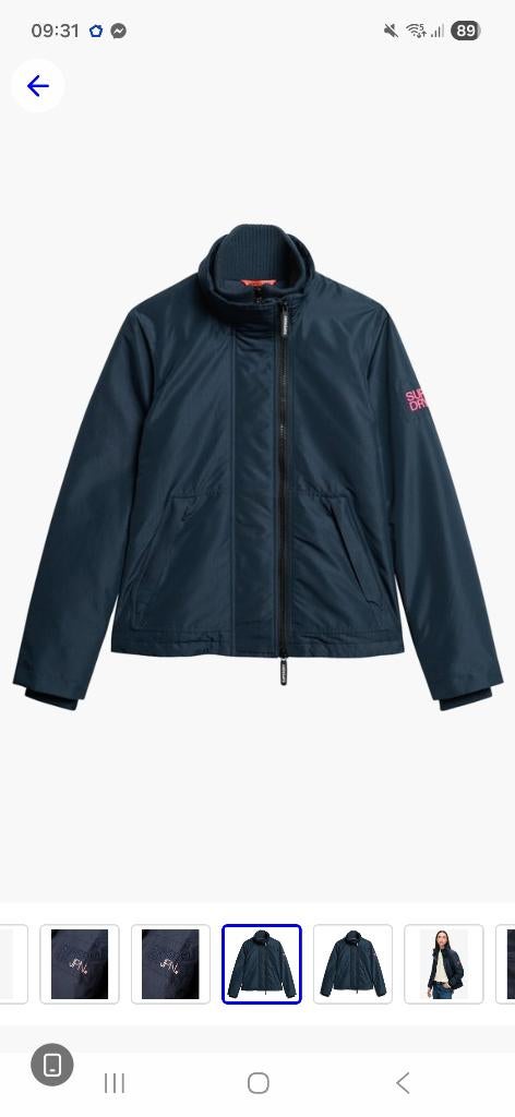 Superdray blauwe jas maat M nieuw met 3 ritsen,, Maat 38/40 (M), Nieuw, Ophalen of Verzenden, Superdry