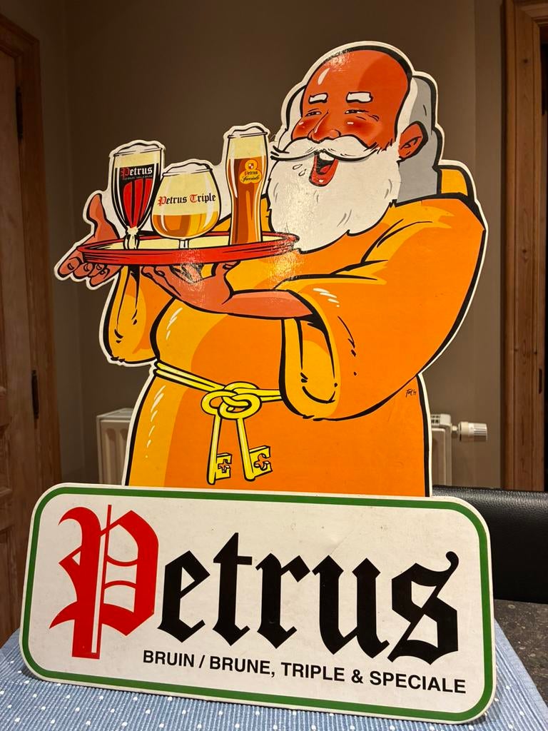 Petrus bierreclame, Verzamelen, Biermerken, Ophalen of Verzenden, Zo goed als nieuw