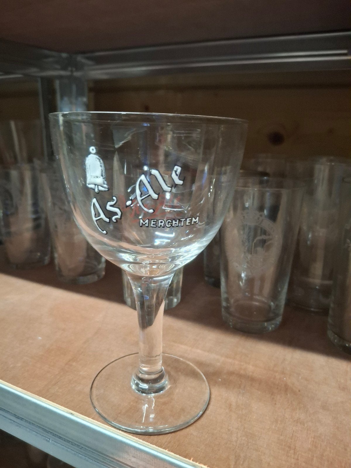 Oud email bierglas as ale merchtem, Ophalen of Verzenden
