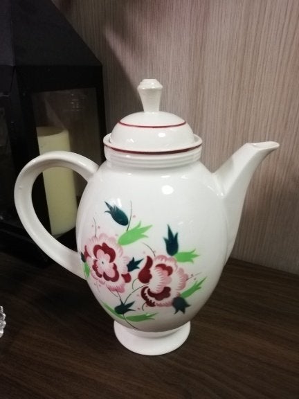 Antieke koffiekan handgeschilderd Boch Freres La Louviere., Ophalen of Verzenden