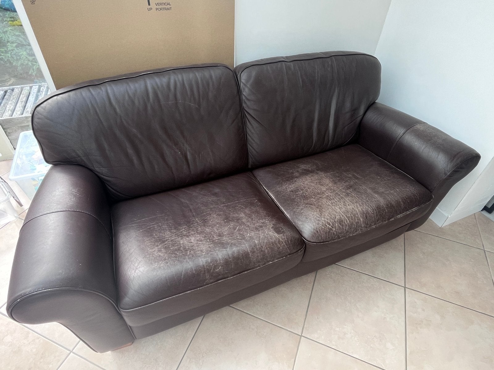 Gratis 2-zit zetel, Huis en Inrichting, Ophalen, Gebruikt, Tweepersoons, Rechte bank