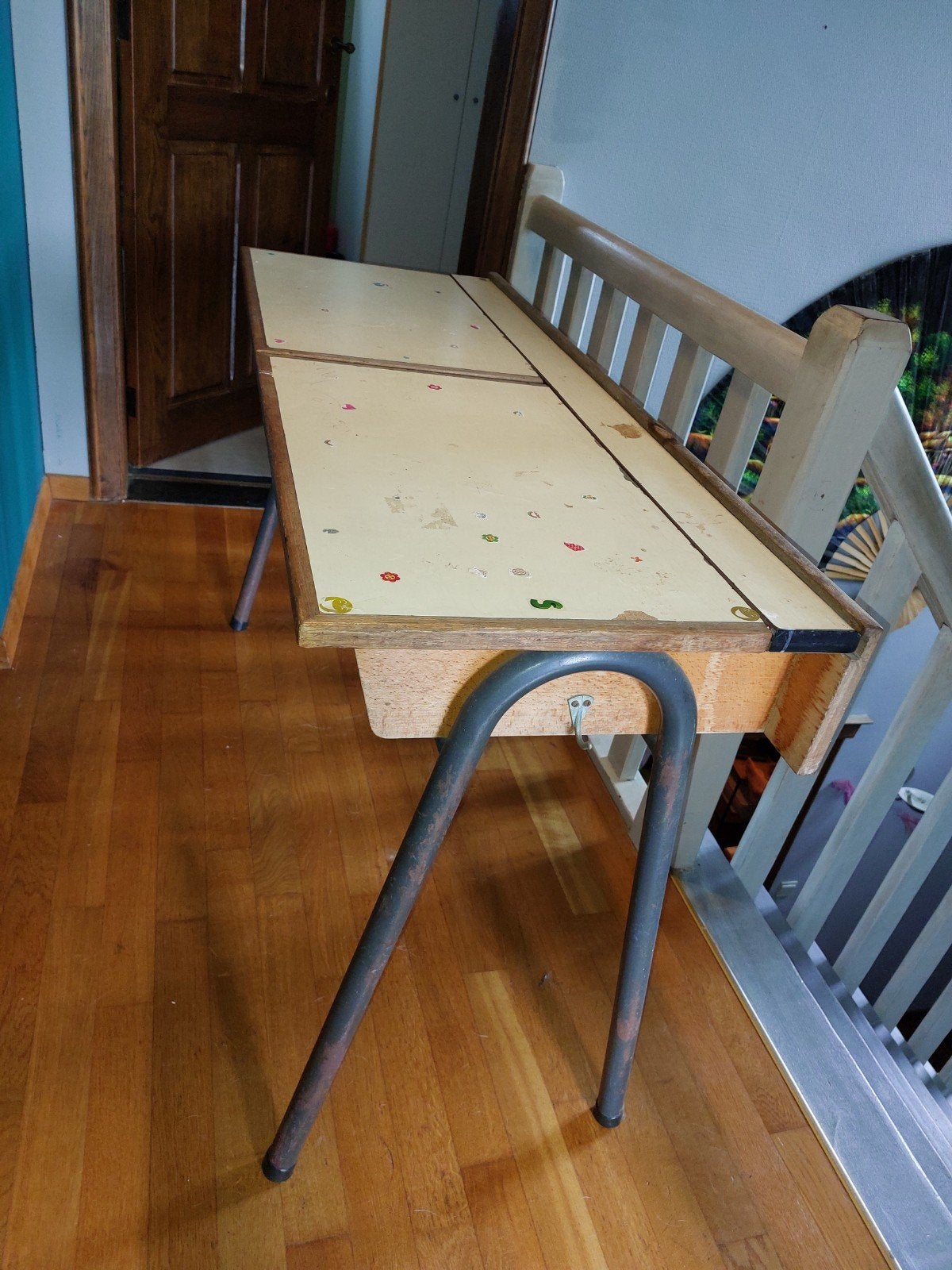 Mooi vintage schoolbankje (2p), Kinderen en Baby's, Ophalen