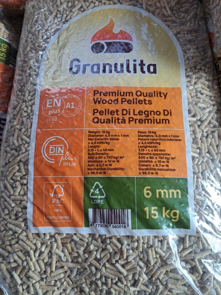 Granulita pellets 5,75€/zak, Tuin en Terras, Brandhout, Ophalen