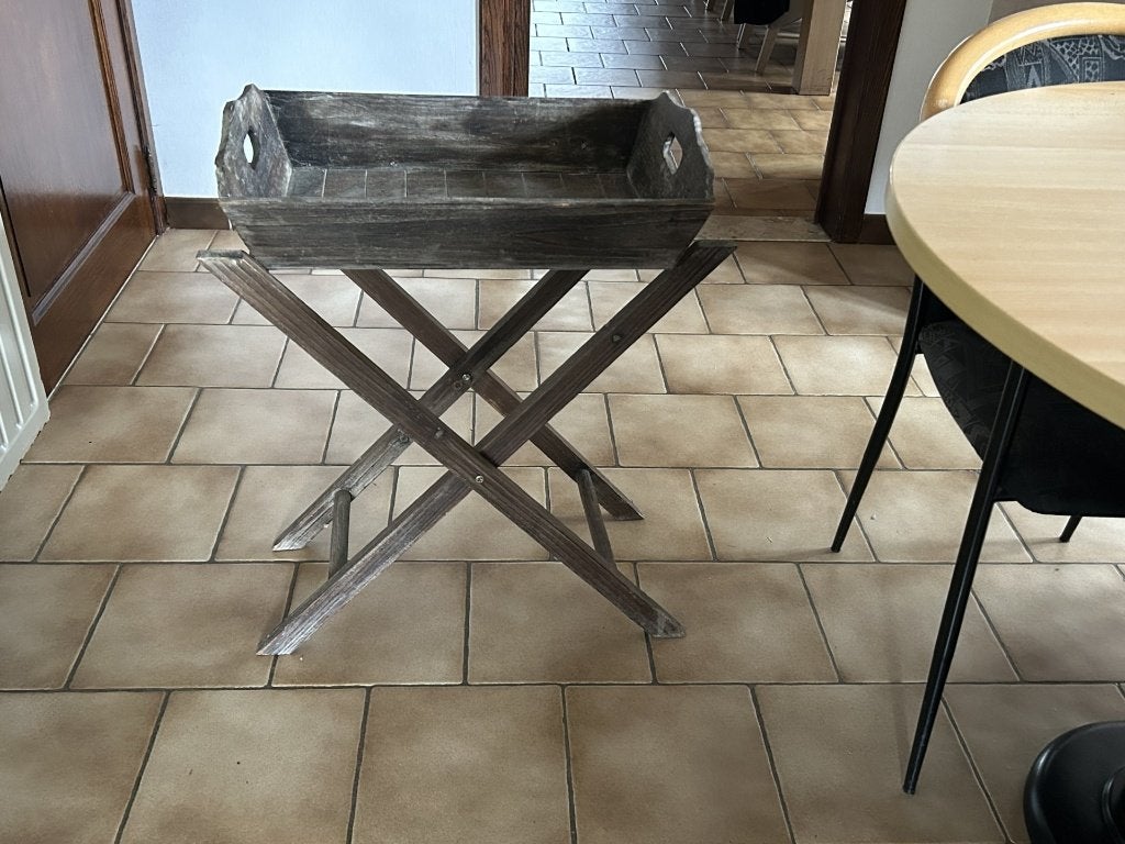 Houten dienblad met staander, Huis en Inrichting, Ophalen, Zo goed als nieuw, Dienblad