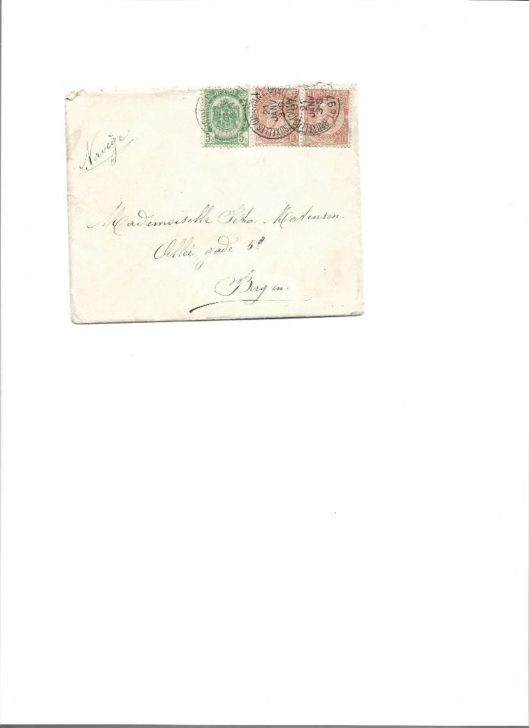 brief België Bruxelles naar Bergen (Noorwegen), Timbres & Monnaies, Enlèvement ou Envoi, Lettre